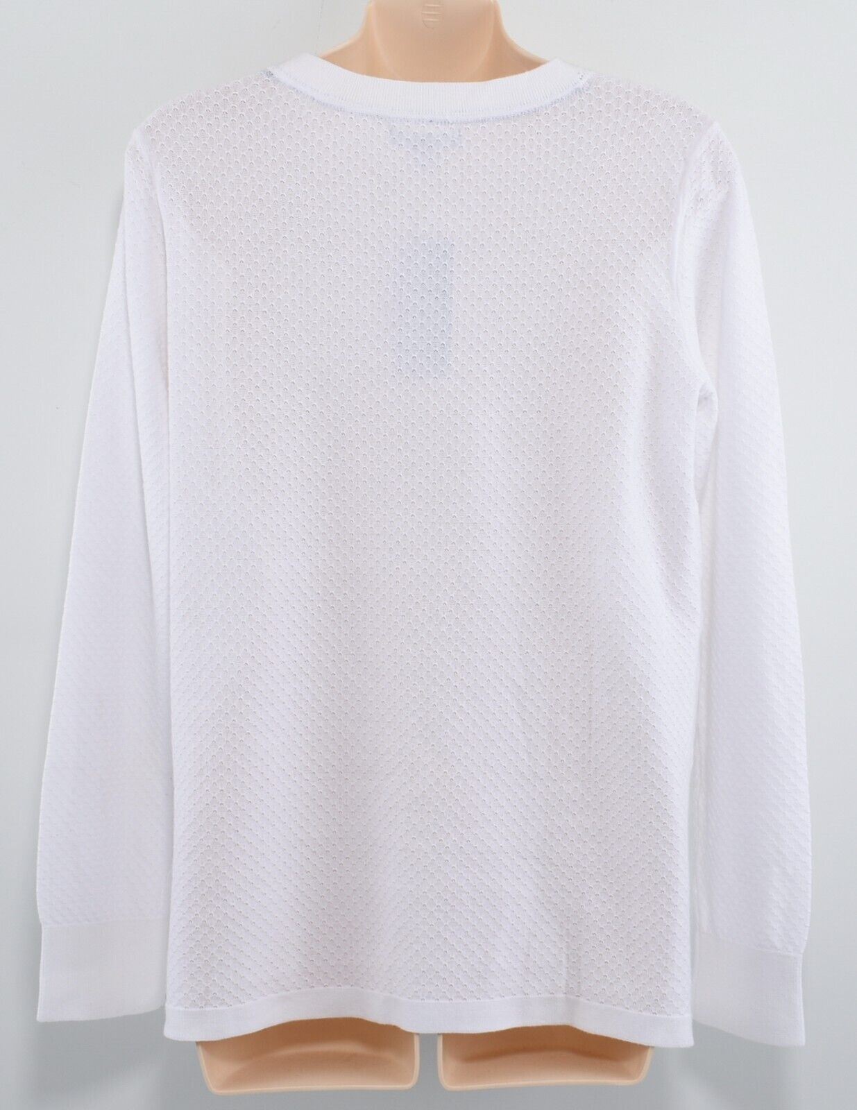 TOMMY HILFIGER Women's Lightweight Waffle Knit Jumper Top, White, size L