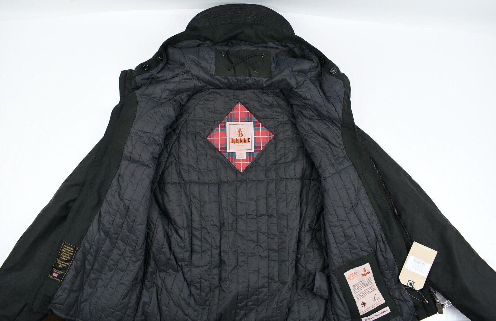 BARACUTA Men's HARDY ANORAK Waxed Cotton Hooded Jacket, Army Green, size 42