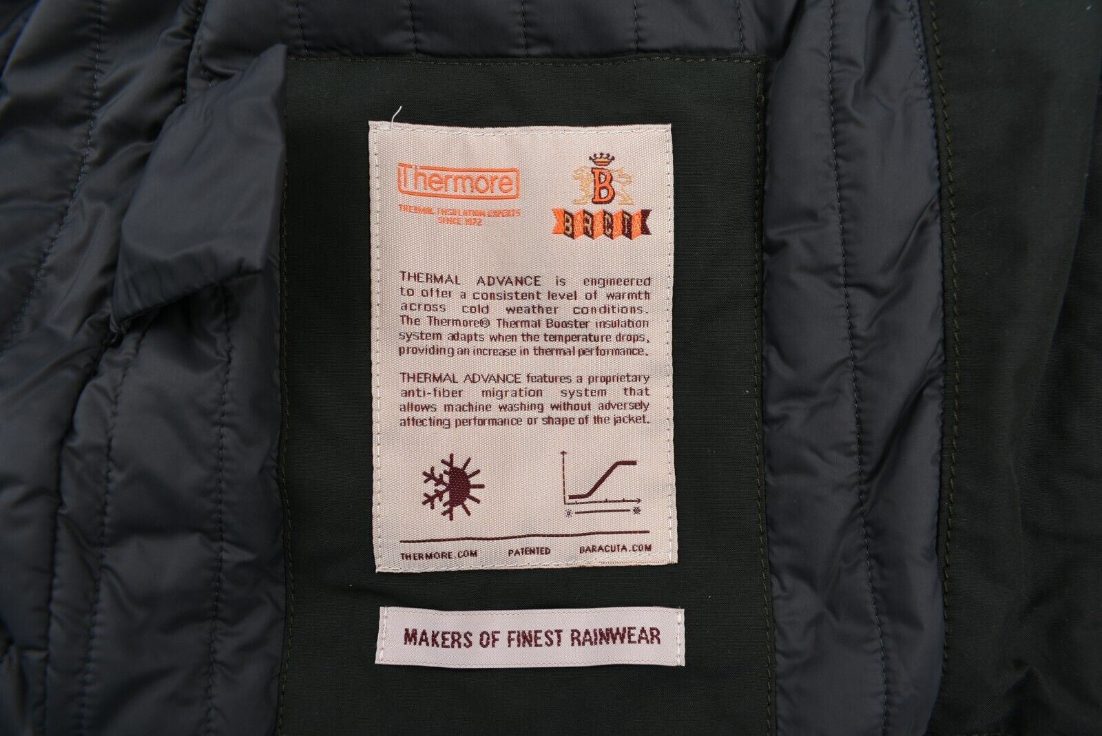 BARACUTA Men's HARDY ANORAK Waxed Cotton Hooded Jacket, Army Green, size 42