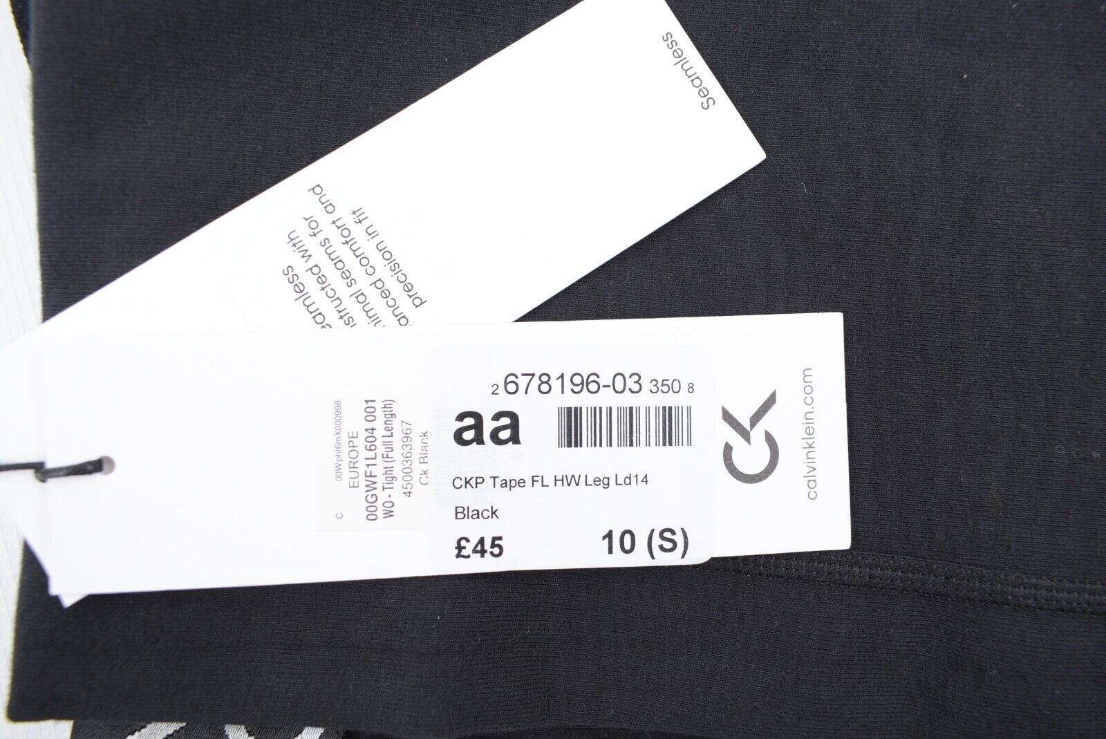 CALVIN KLEIN PERFORMANCE Women's Cotton Leggings, Black, size S (UK 10)
