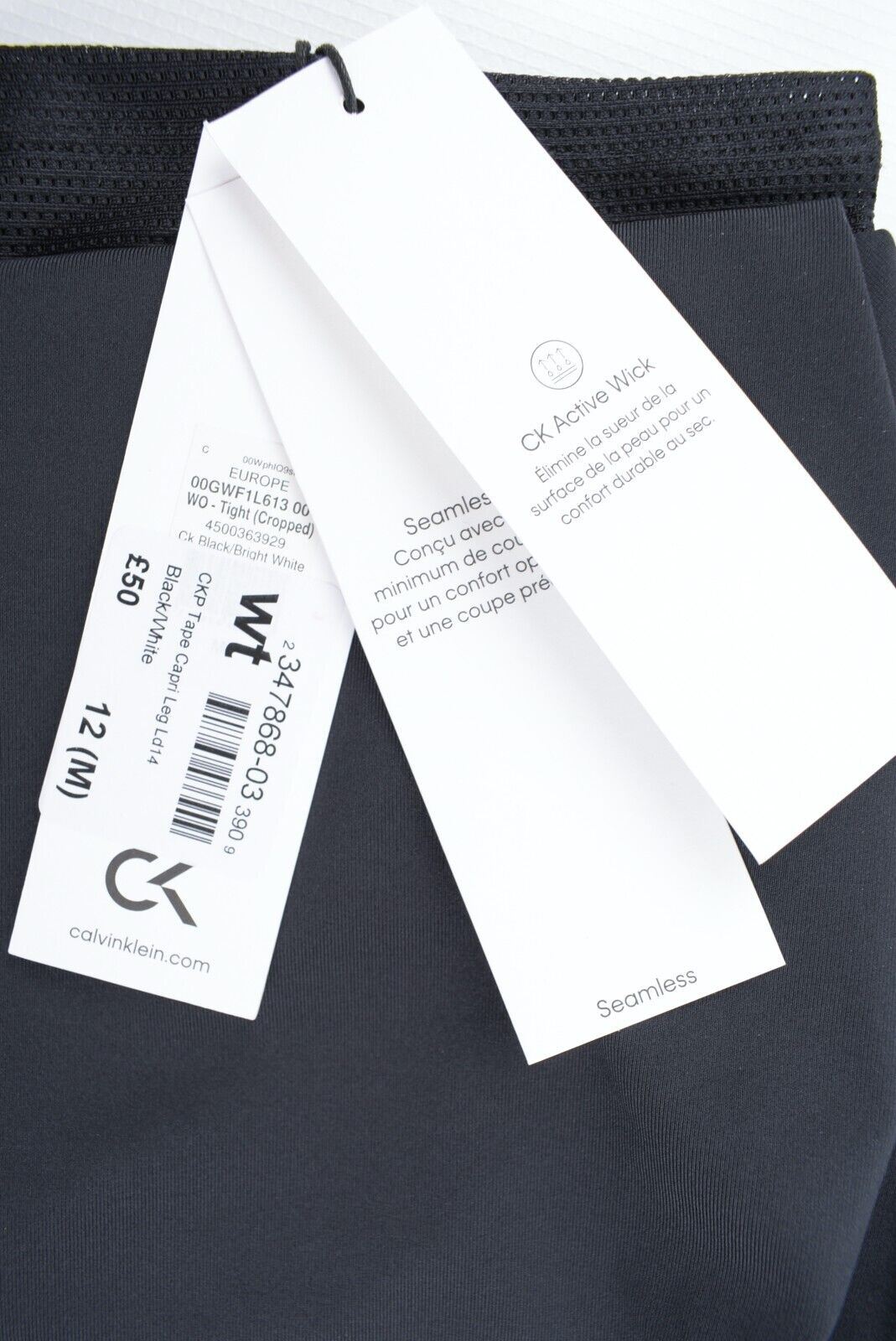 CALVIN KLEIN PERFORMANCE Women's Wrap Waist Crop Leggings, Black, size M (UK 12)