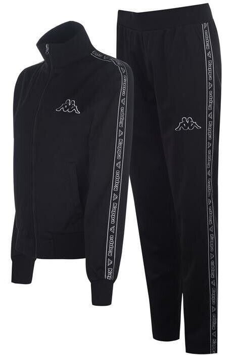 KAPPA Women's 2-pc Tracksuit Set, Joggers + Zip Jacket, Black, size S