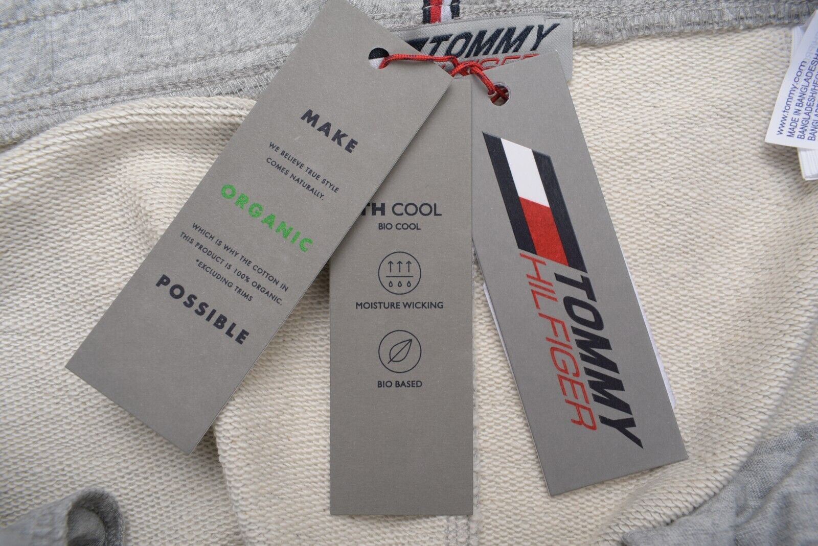 TOMMY HILFIGER Women's Logo Tape RELAXED Organic Cotton Joggers, Grey, size S