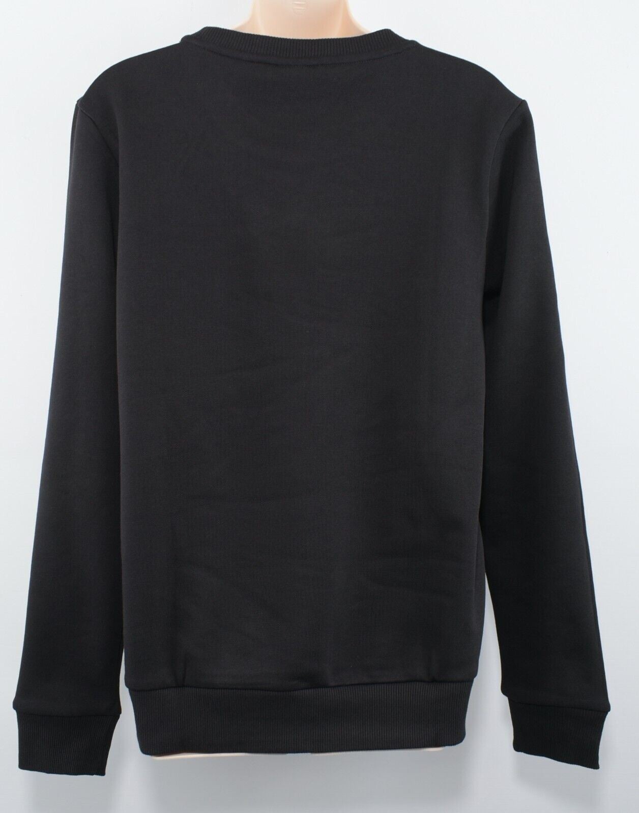 PUMA Women's Crew Neck Logo Sweatshirt, Recycled Materials, Black, size S UK 10