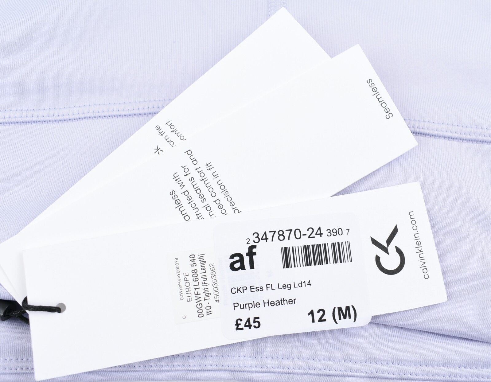 CALVIN KLEIN PERFORMANCE Women's Leggings, Lavender Purple, size M (UK 12)