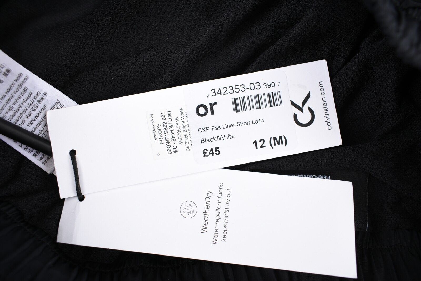 CALVIN KLEIN PERFORMANCE Women's Activewear Shorts with Liner, Black, size M