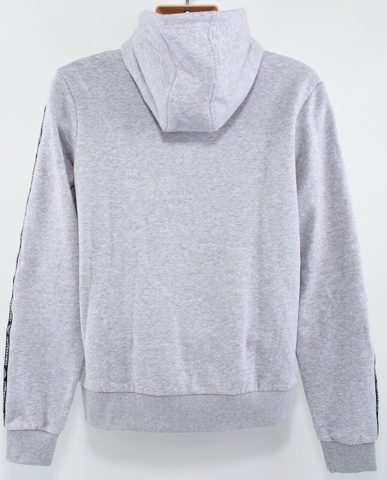 KAPPA Men's Full Zip Hoodie Jacket, Sleeve Logo Tape, Grey, size M