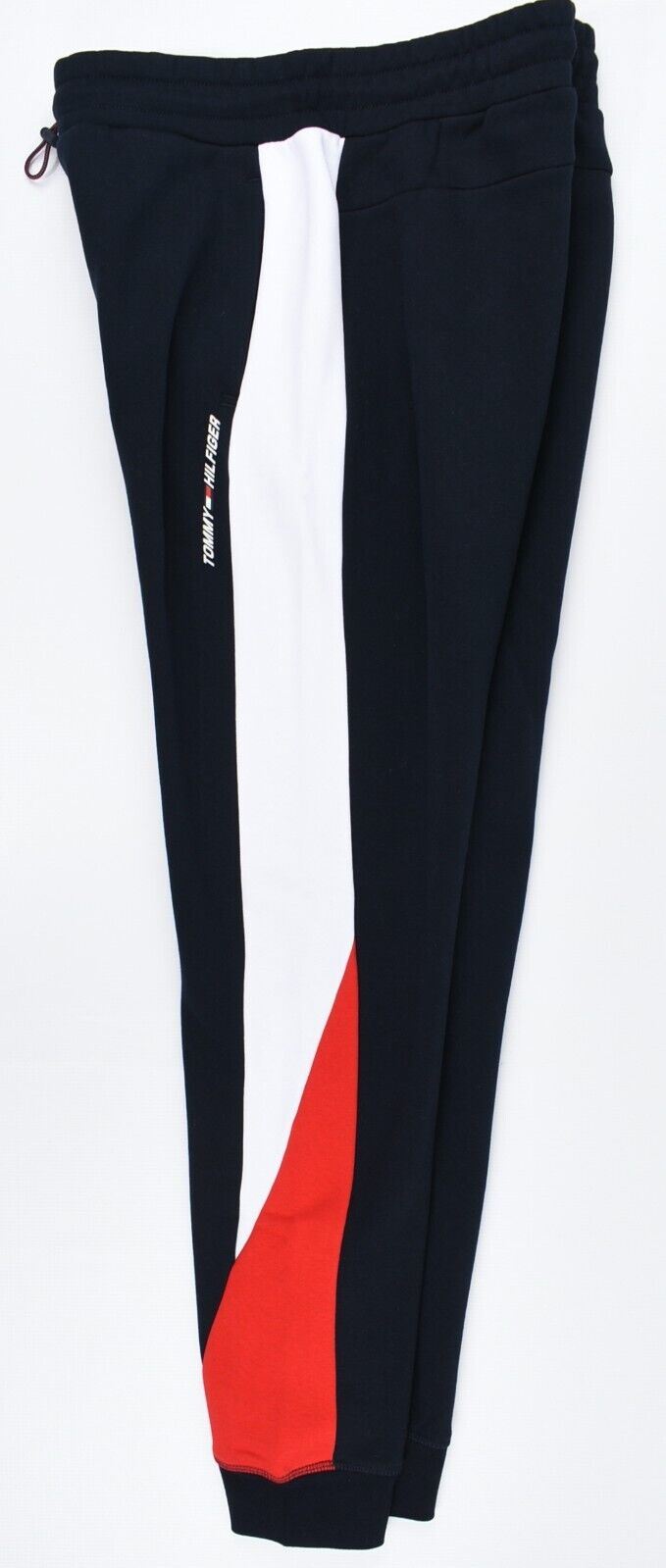 TOMMY HILFIGER Men's Joggers, Organic Cotton Blend, Blue/Red/White, size L