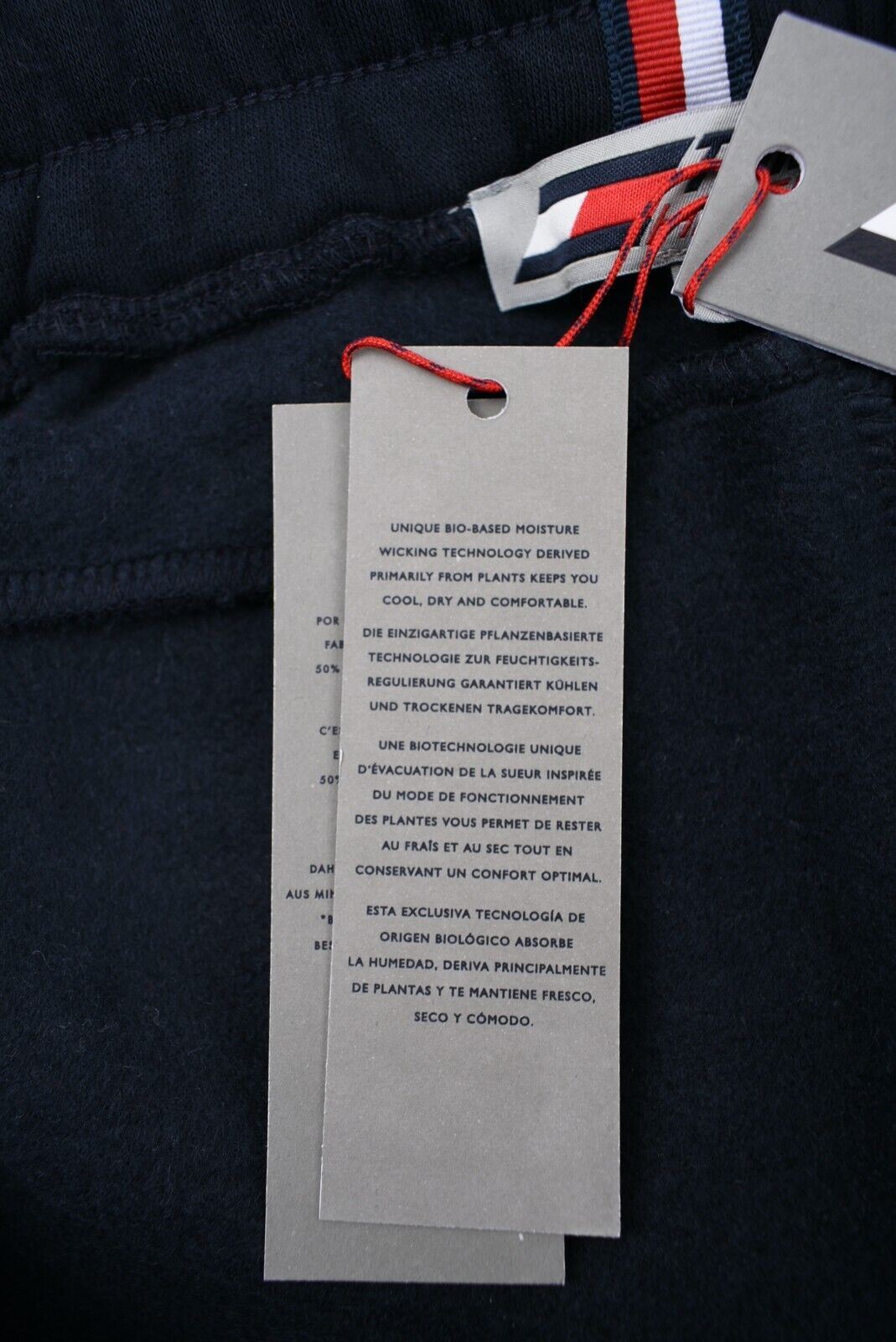 TOMMY HILFIGER Men's Joggers, Organic Cotton Blend, Blue/Red/White, size L