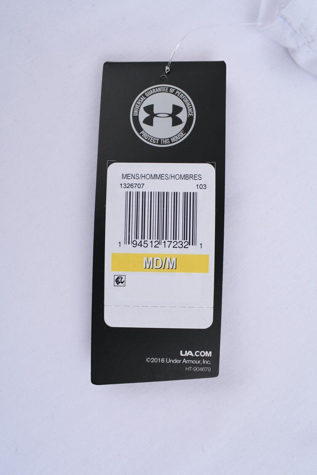 UNDER ARMOUR Men's Activewear Baseline Tank Top, Fitted Style, White, size M