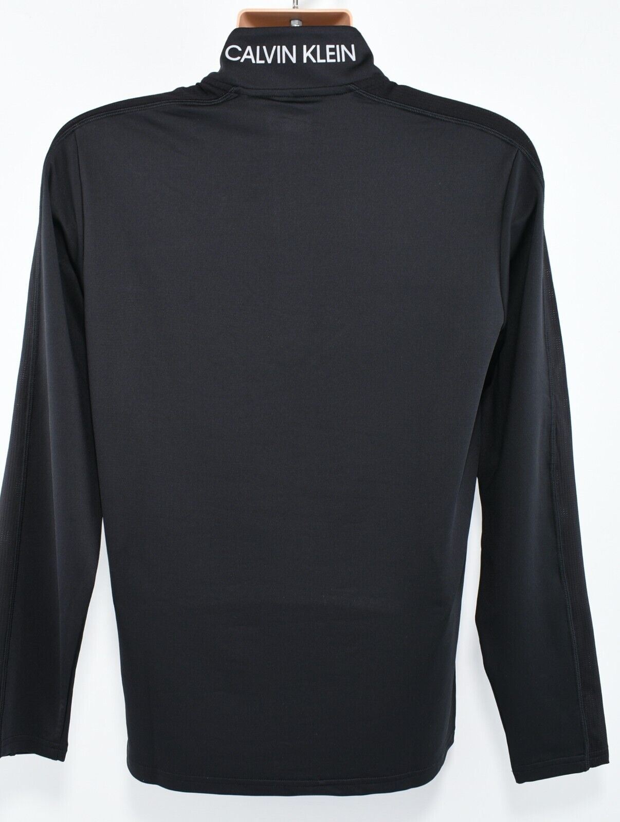 CALVIN KLEIN Performance Men's 1/4 Zip Neck Long Sleeve Top, Black, size L