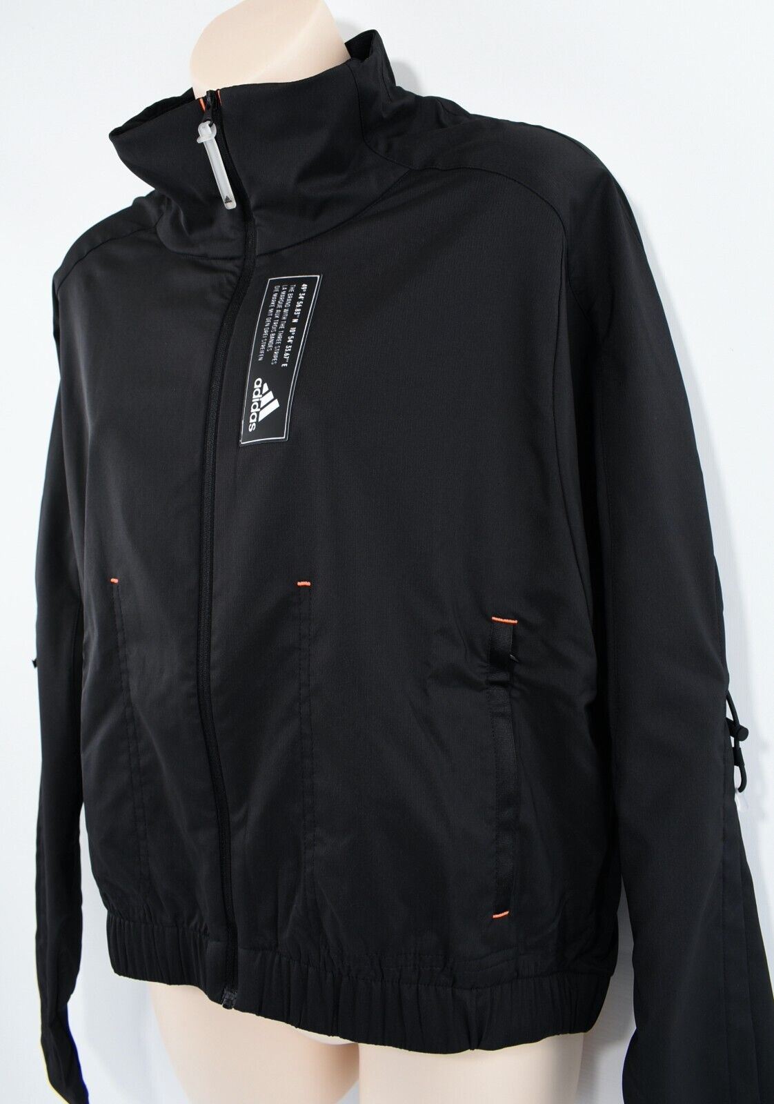 ADIDAS Activewear: Women's Primeblue Short Track Jacket, Black, size M UK 12-14