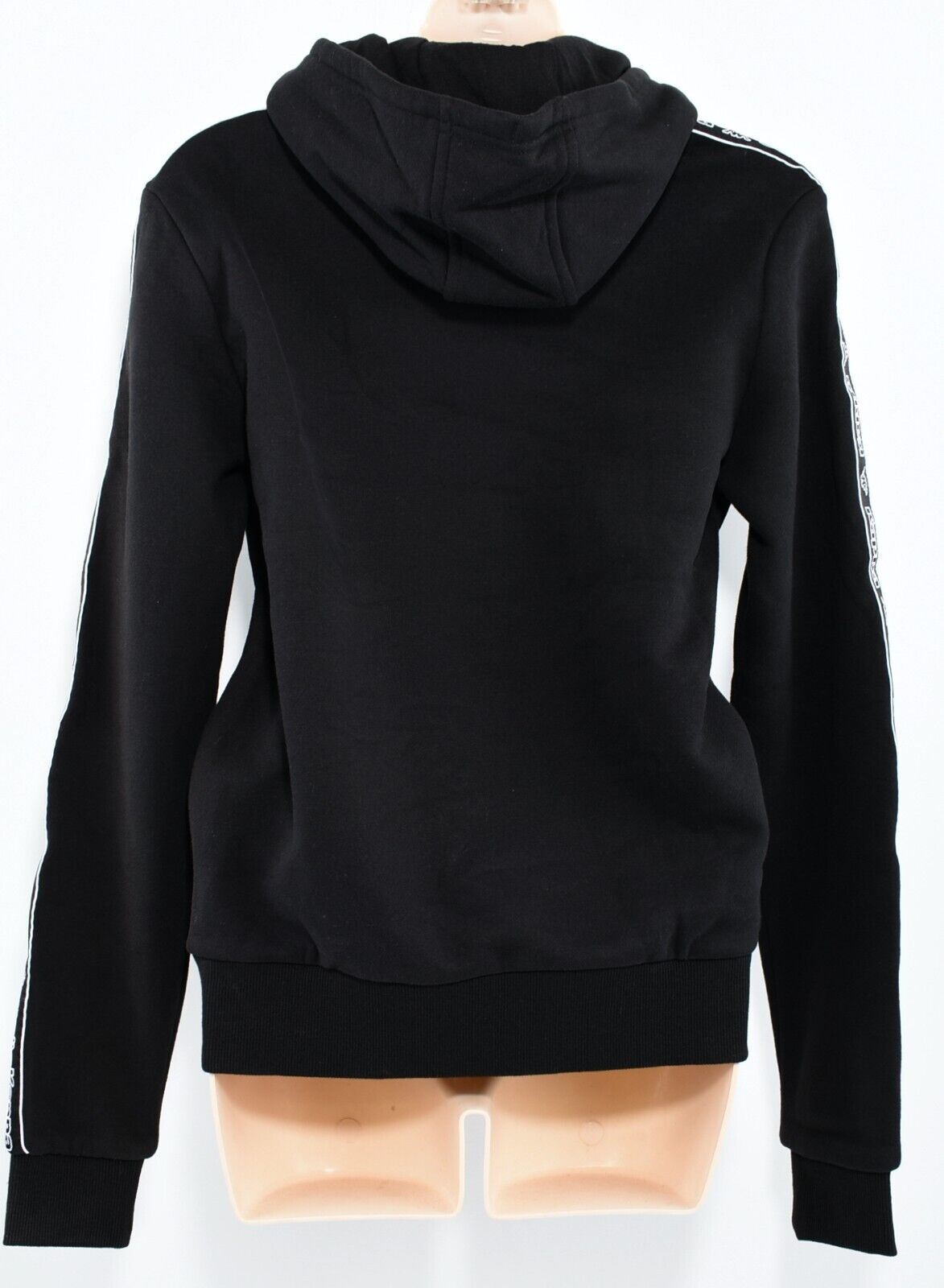 KAPPA Women's Logo Tape Hoodie, Hooded Sweatshirt, Black, size M (UK 12)