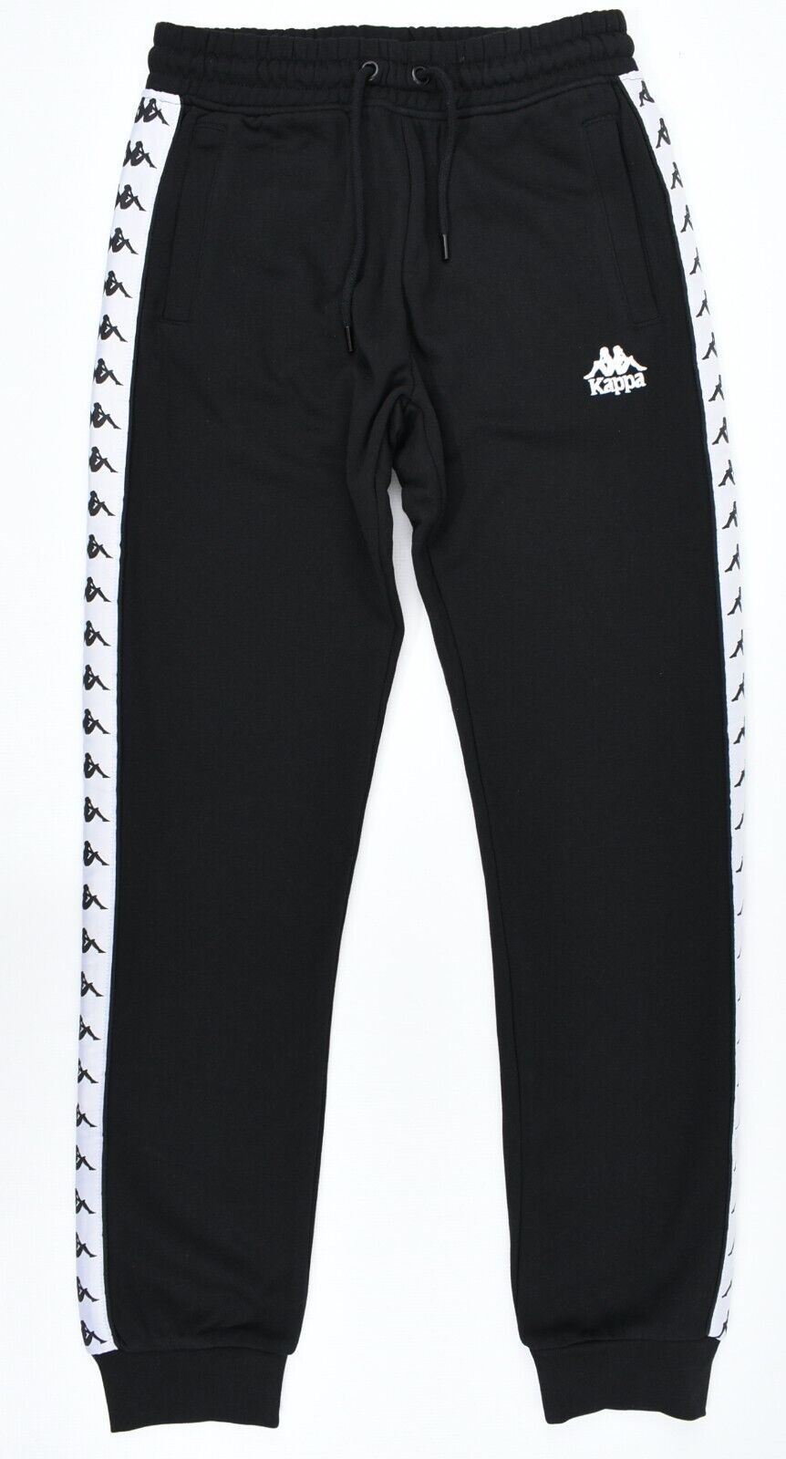 KAPPA Men's Logo Tape SLIM FIT Joggers, Black, size S