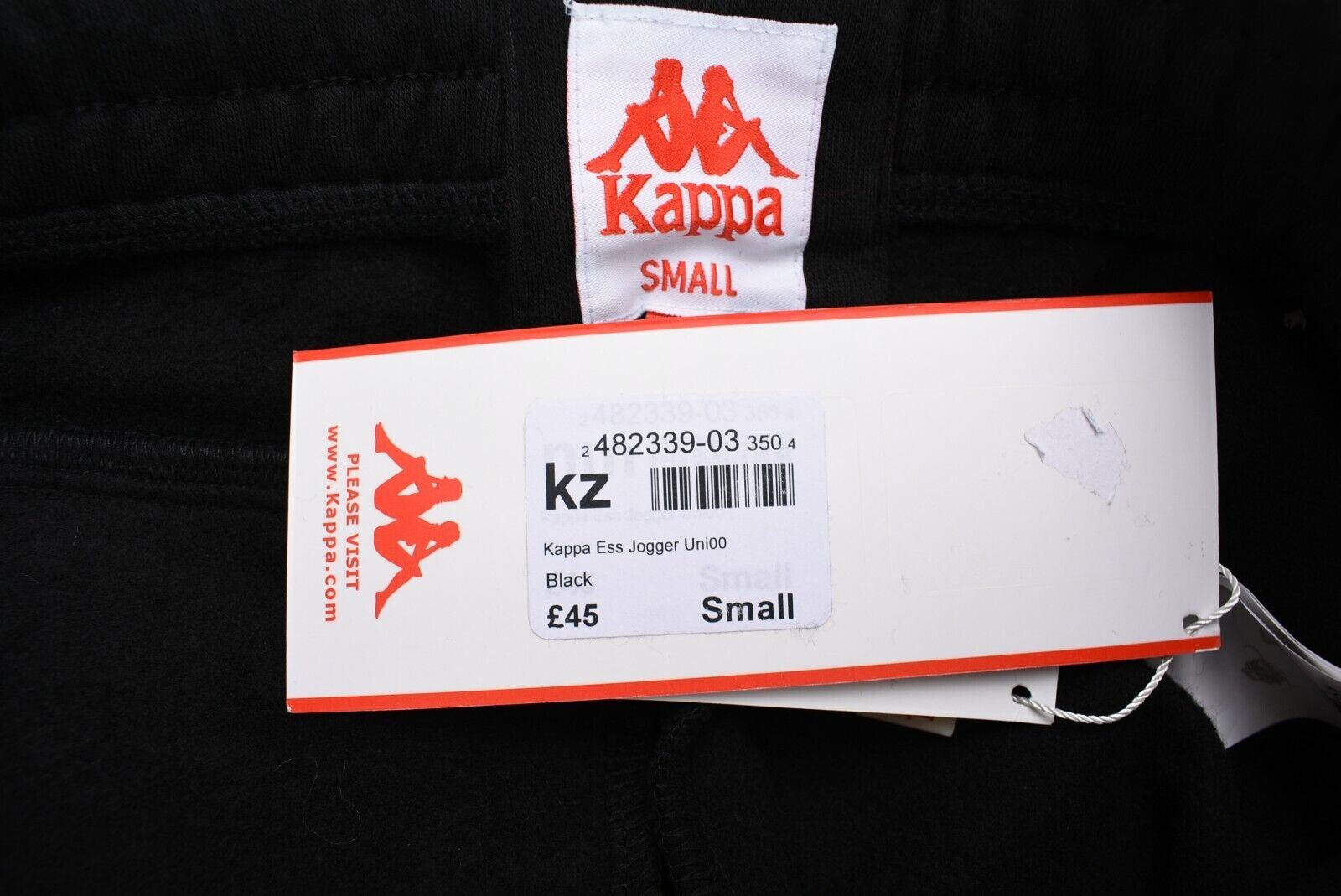 KAPPA Men's Logo Tape SLIM FIT Joggers, Black, size S