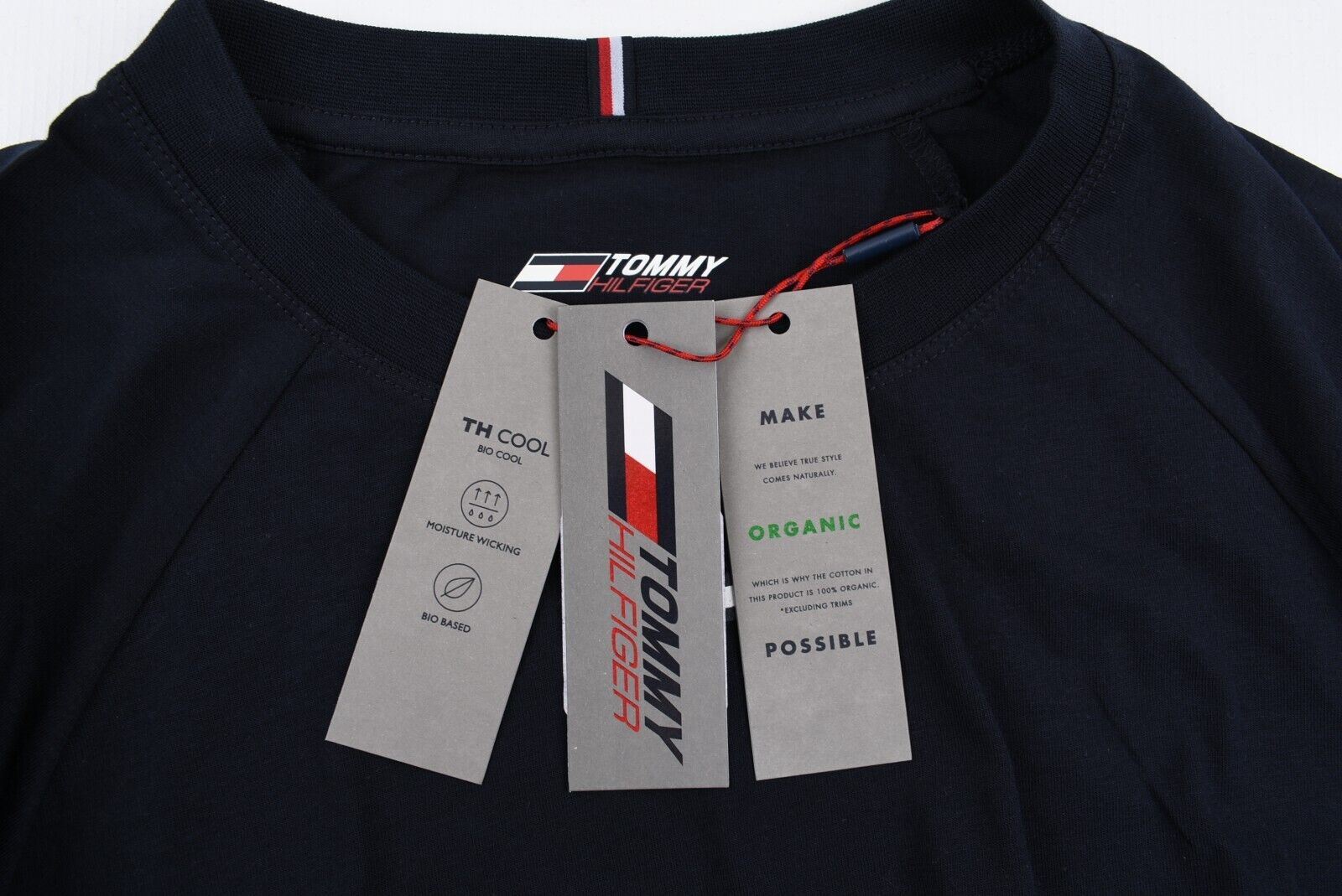 TOMMY HILFIGER Women's Logo Hem Relaxed Fit Cropped Top, Blue, size S (UK 10)