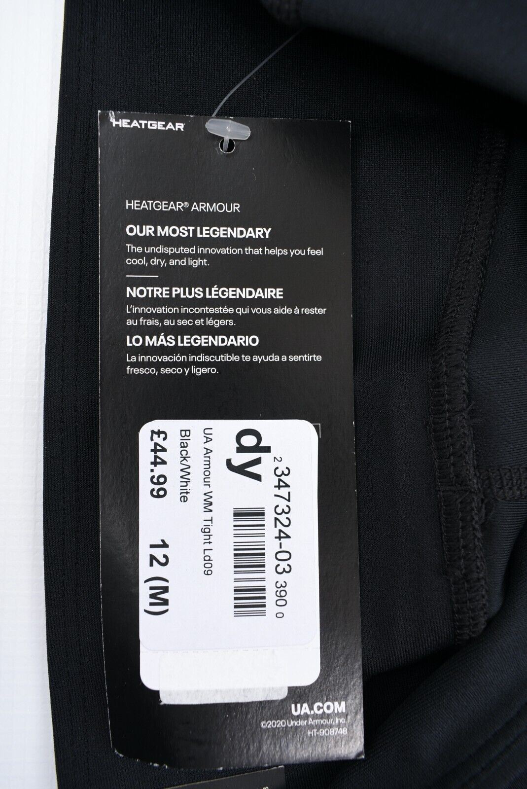 UNDER ARMOUR Activewear Women's HeatGear Leggings, Black/White, size M (UK 12)