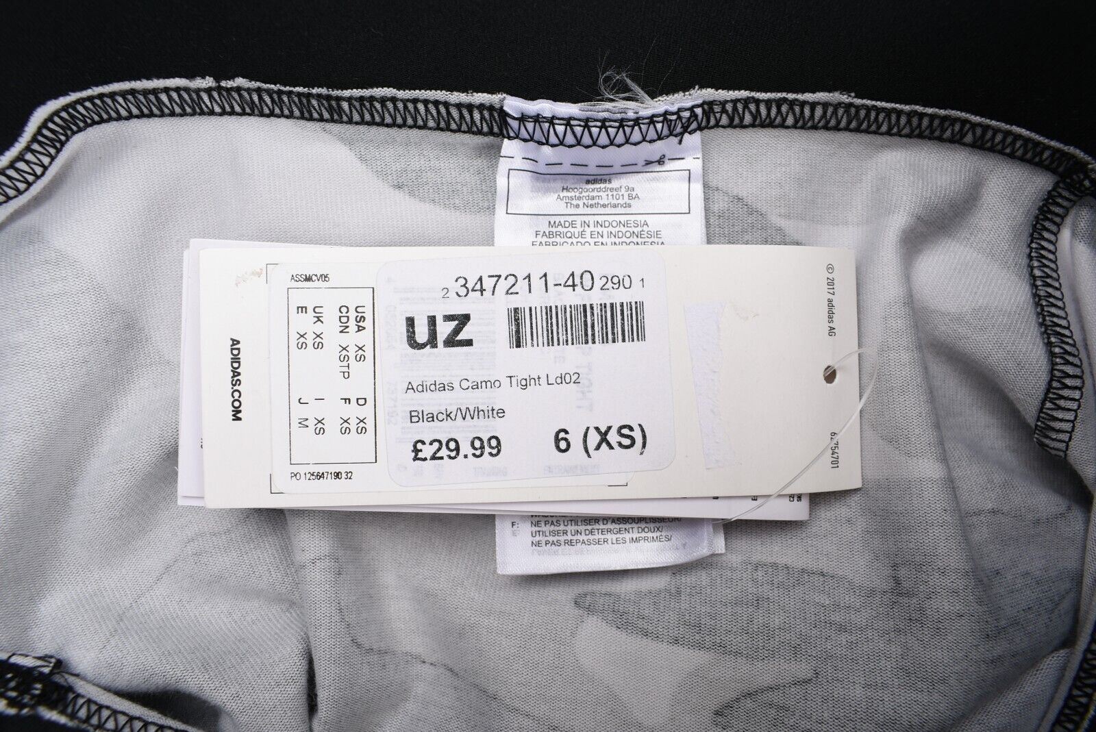 ADIDAS Women's FAST AND CONFIDENT Camo Print Leggings, Grey, size XS (UK 4-6)