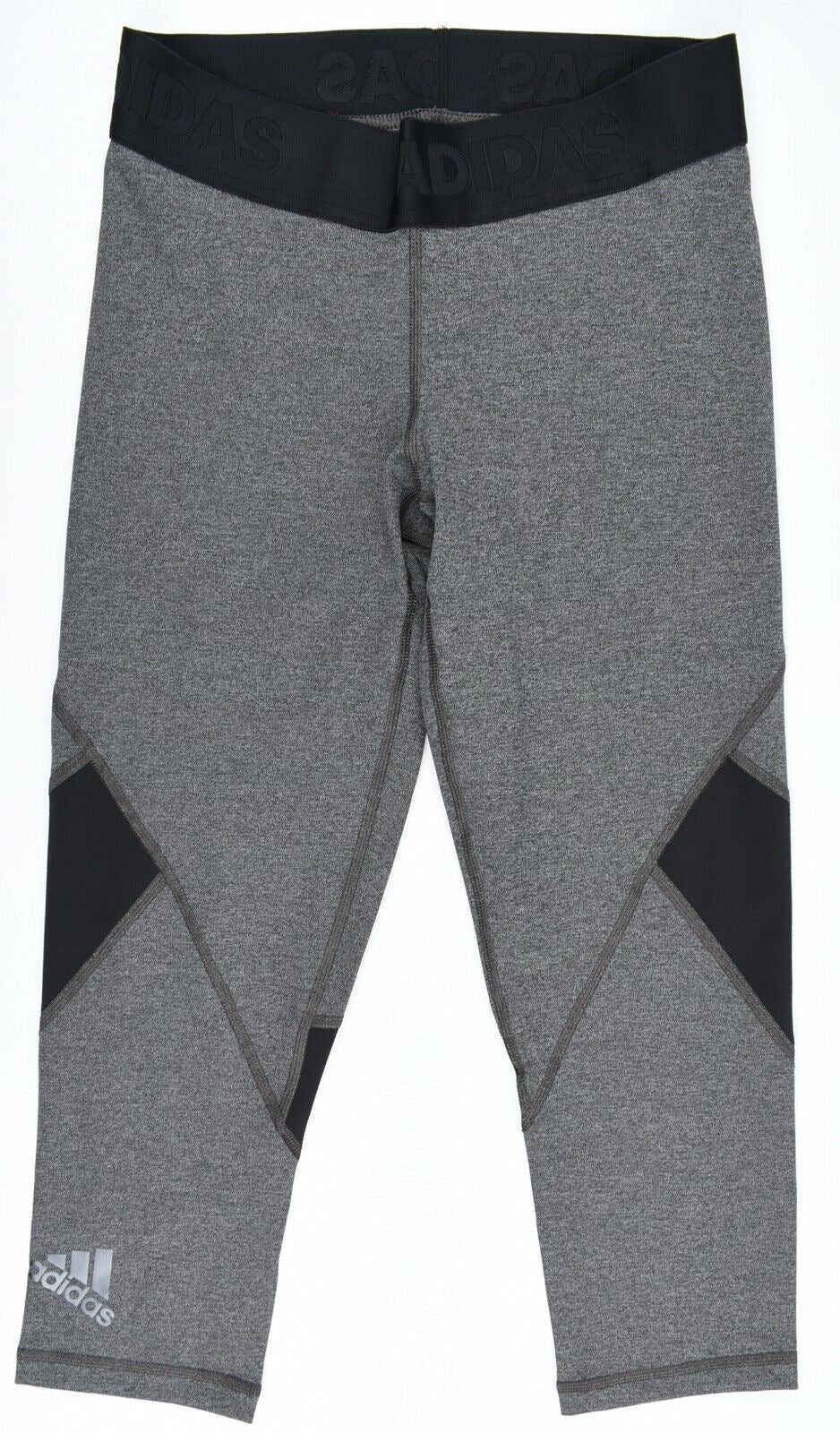 ADIDAS Women's ALPHASKIN 3/4 Sports Leggings, Grey Heather, size S (UK 8-10)