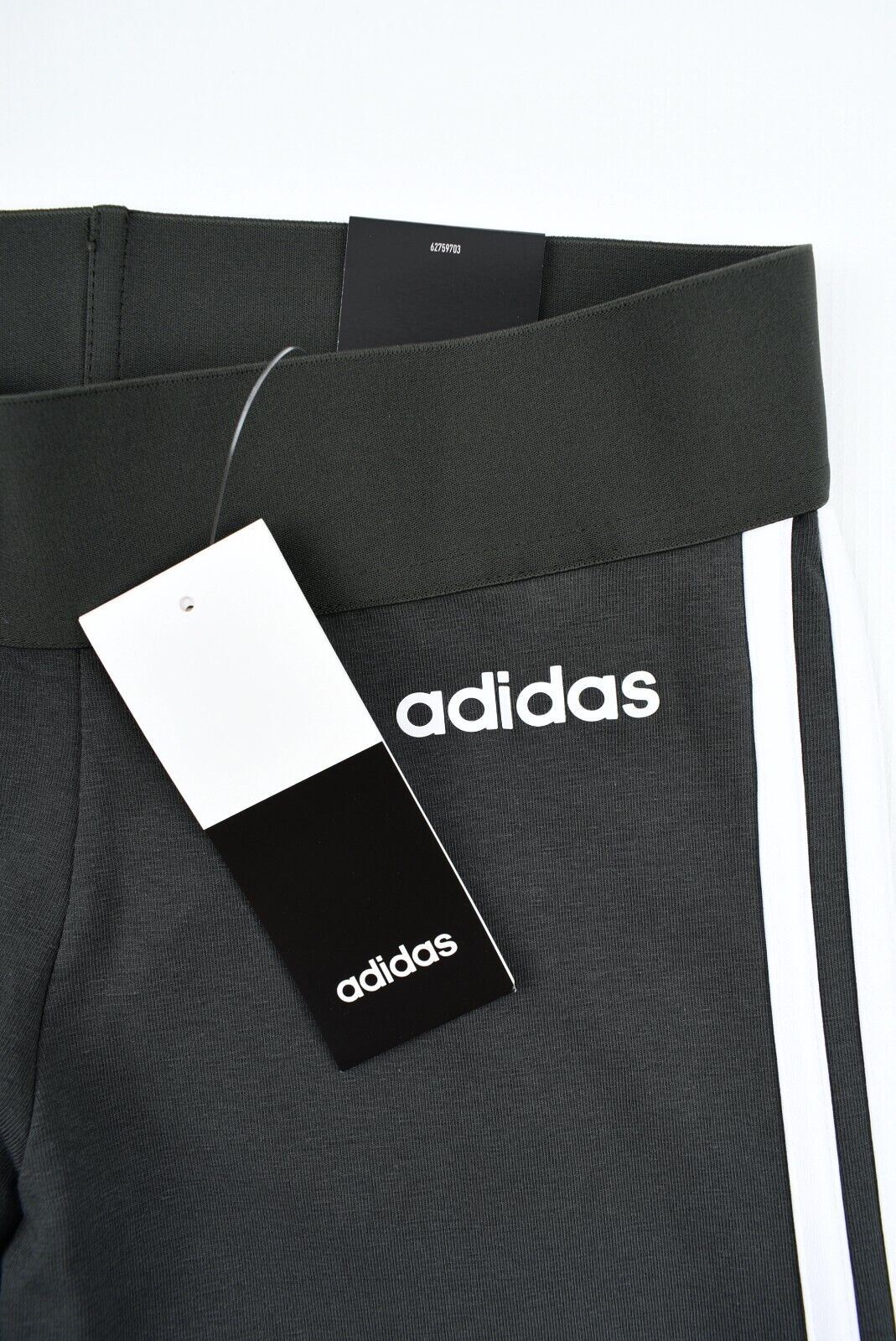 ADIDAS Women's 3 Stripes Cotton Leggings, Legend Earth Green, size XS (UK 4-6)