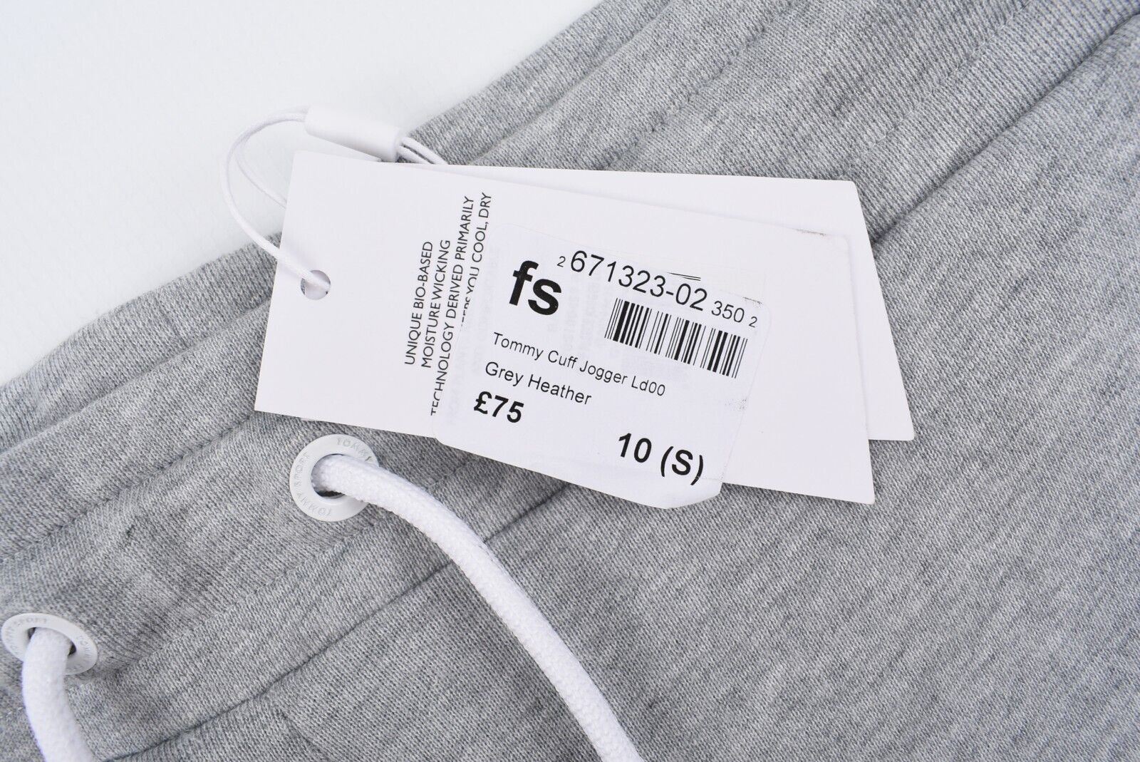 TOMMY HILFIGER - TOMMY SPORT Women's Cuffed Joggers, Grey Heather, size S UK 10