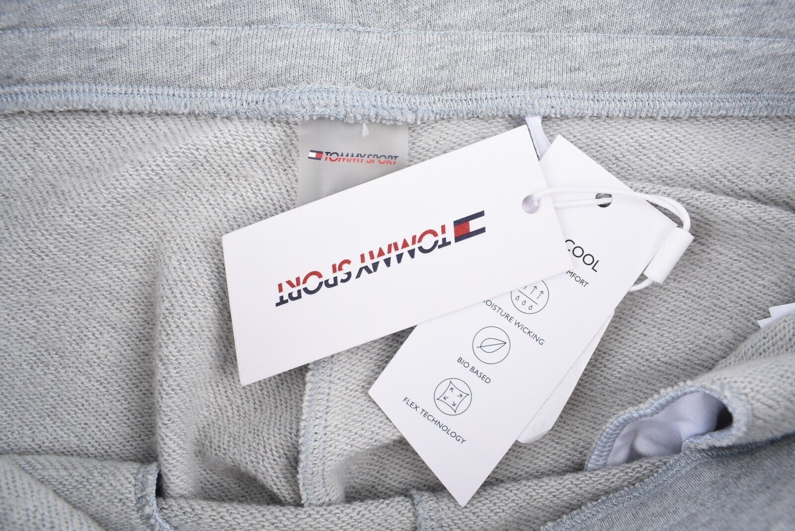TOMMY HILFIGER - TOMMY SPORT Women's Cuffed Joggers, Grey Heather, size L UK 14
