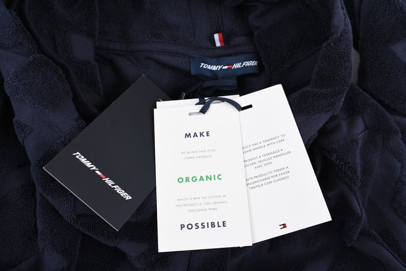 TOMMY HILFIGER Women's Relaxed Textured Cube Sweatshirt, Blue, size M (UK 12)