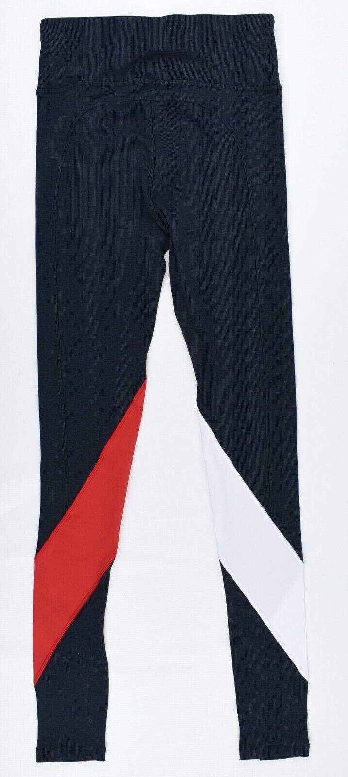TOMMY HILFIGER Women's Colour-block Ribbed Leggings, Blue size XS (UK 8)