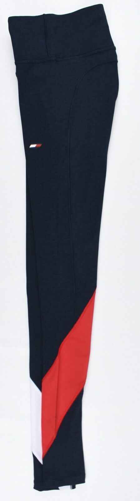 TOMMY HILFIGER Women's Colour-block Ribbed Leggings, Blue size XS (UK 8)