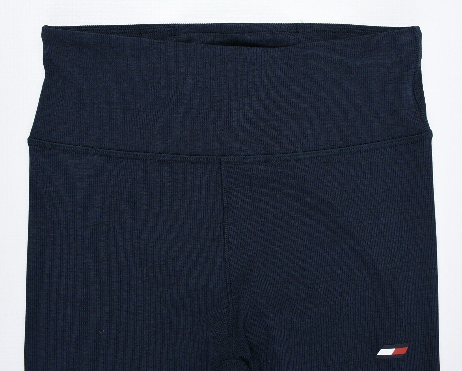 TOMMY HILFIGER Women's Colour-block Ribbed Leggings, Blue size XS (UK 8)