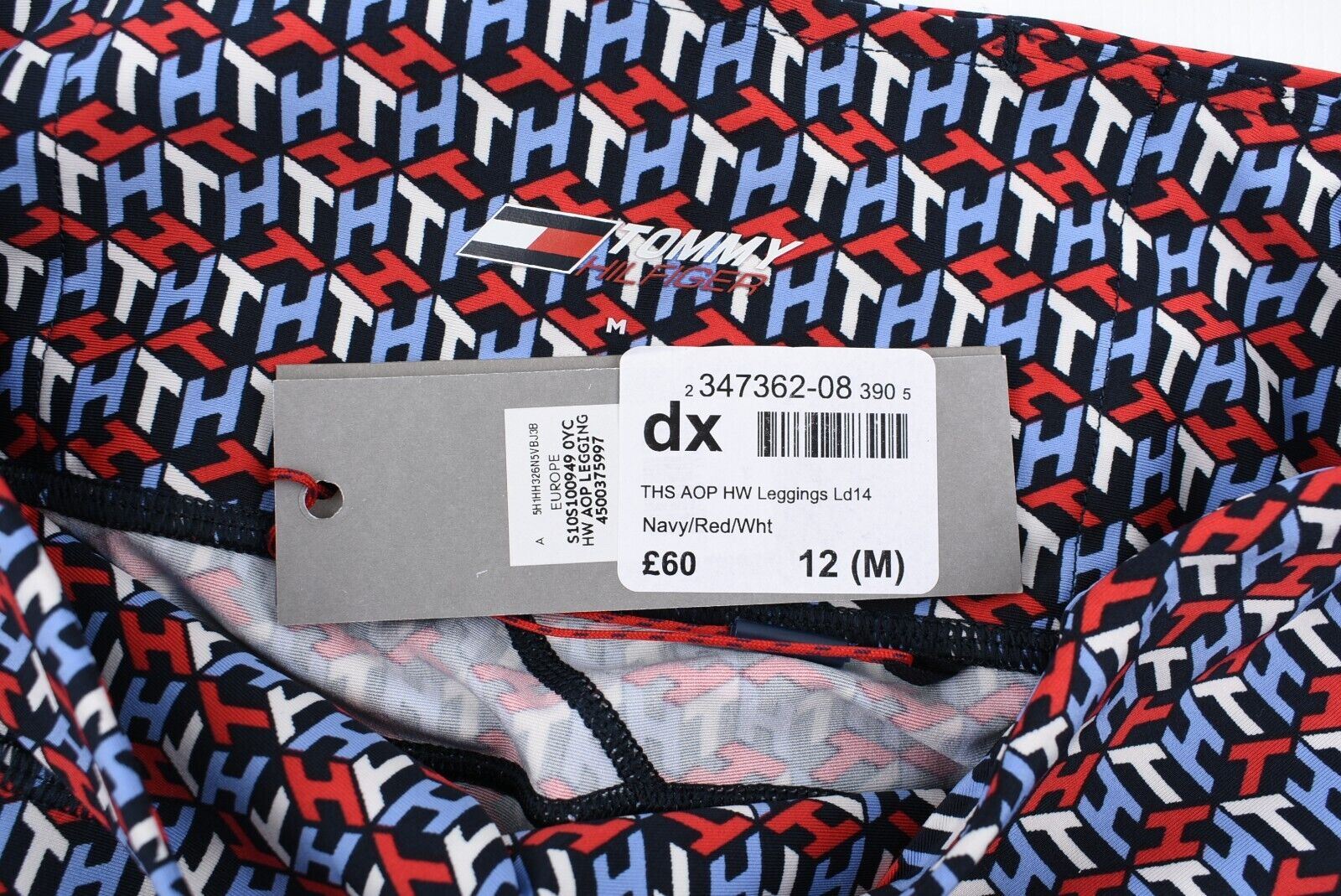 TOMMY HILFIGER Activewear Women's Cube Logo Leggings, Multicoloured, size M