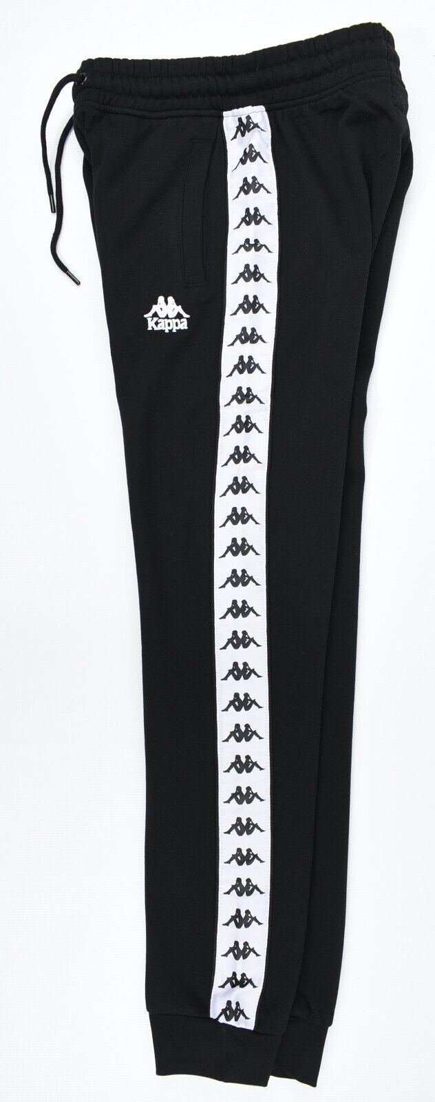 KAPPA Men's Logo Tape SLIM FIT Joggers, Black, size L