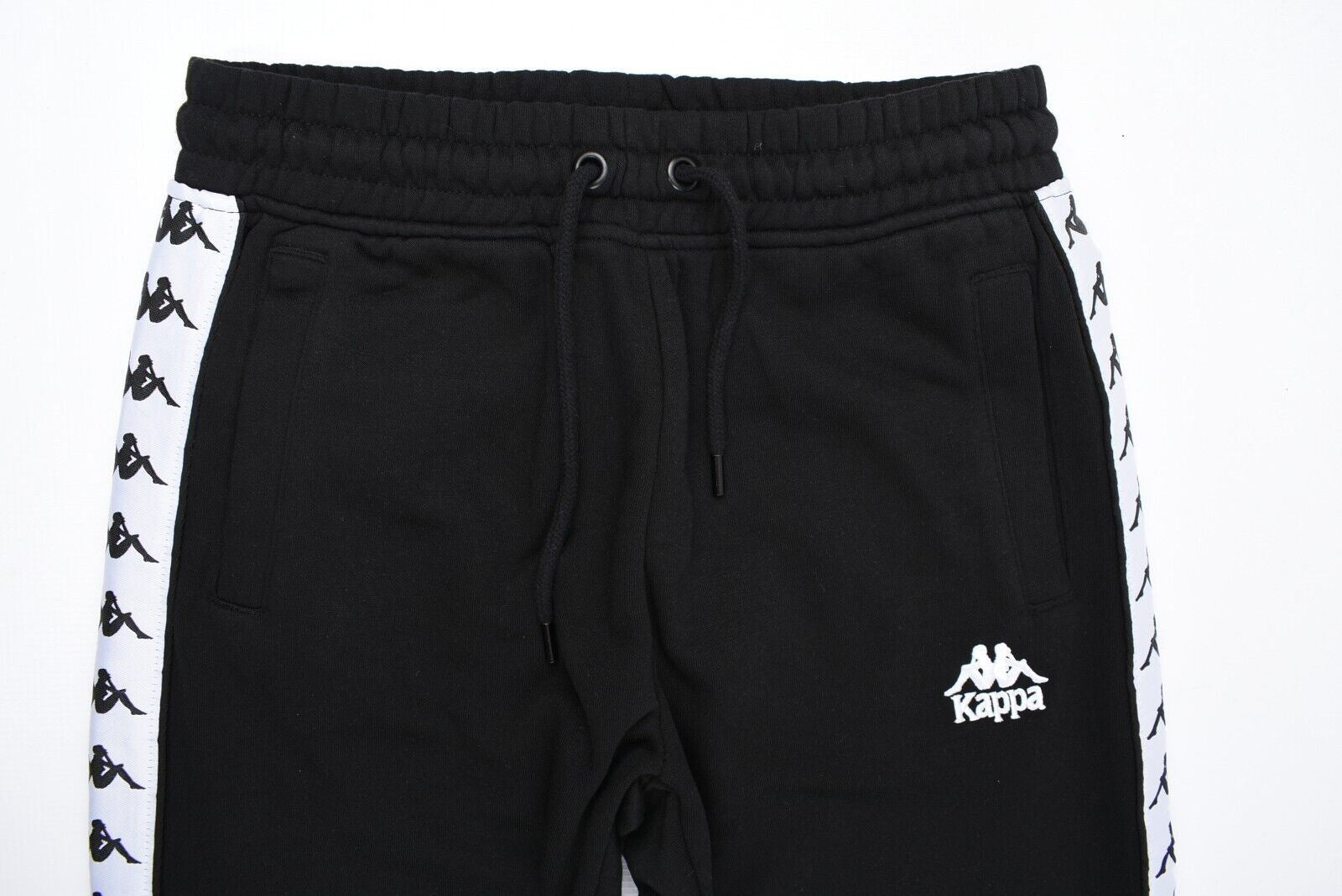 KAPPA Men's Logo Tape SLIM FIT Joggers, Black, size L