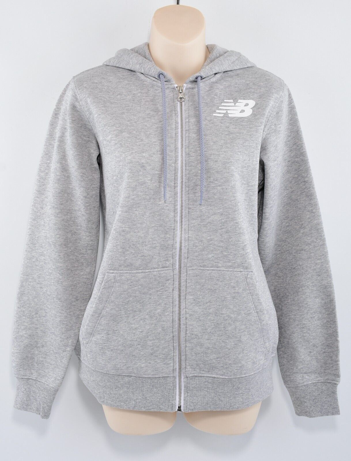 NEW BALANCE Women's Full Zip Hoodie Jacket, Grey Heather, size S (UK 10)