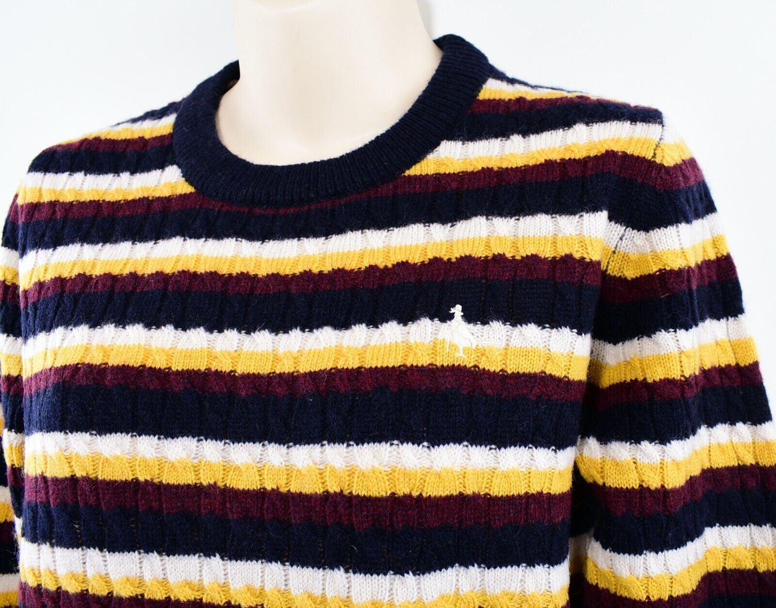 JACK WILLS Women's TINSBURY 100% Merino Wool Striped Jumper, Multicolour, size S