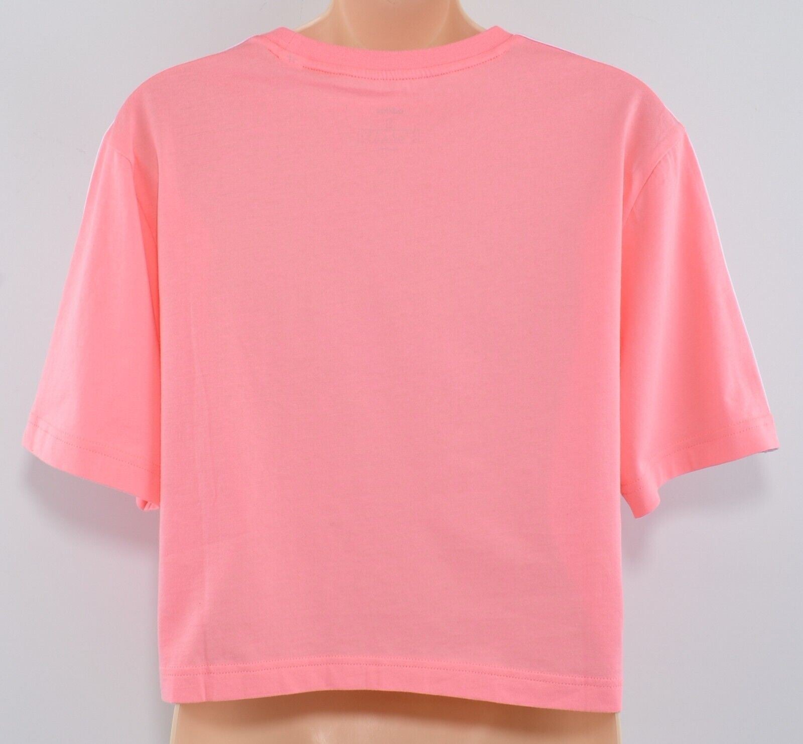 ADIDAS Womens 3 Stripes Cropped Tee, T-shirt, Glory Pink, size S (UK 8-10)