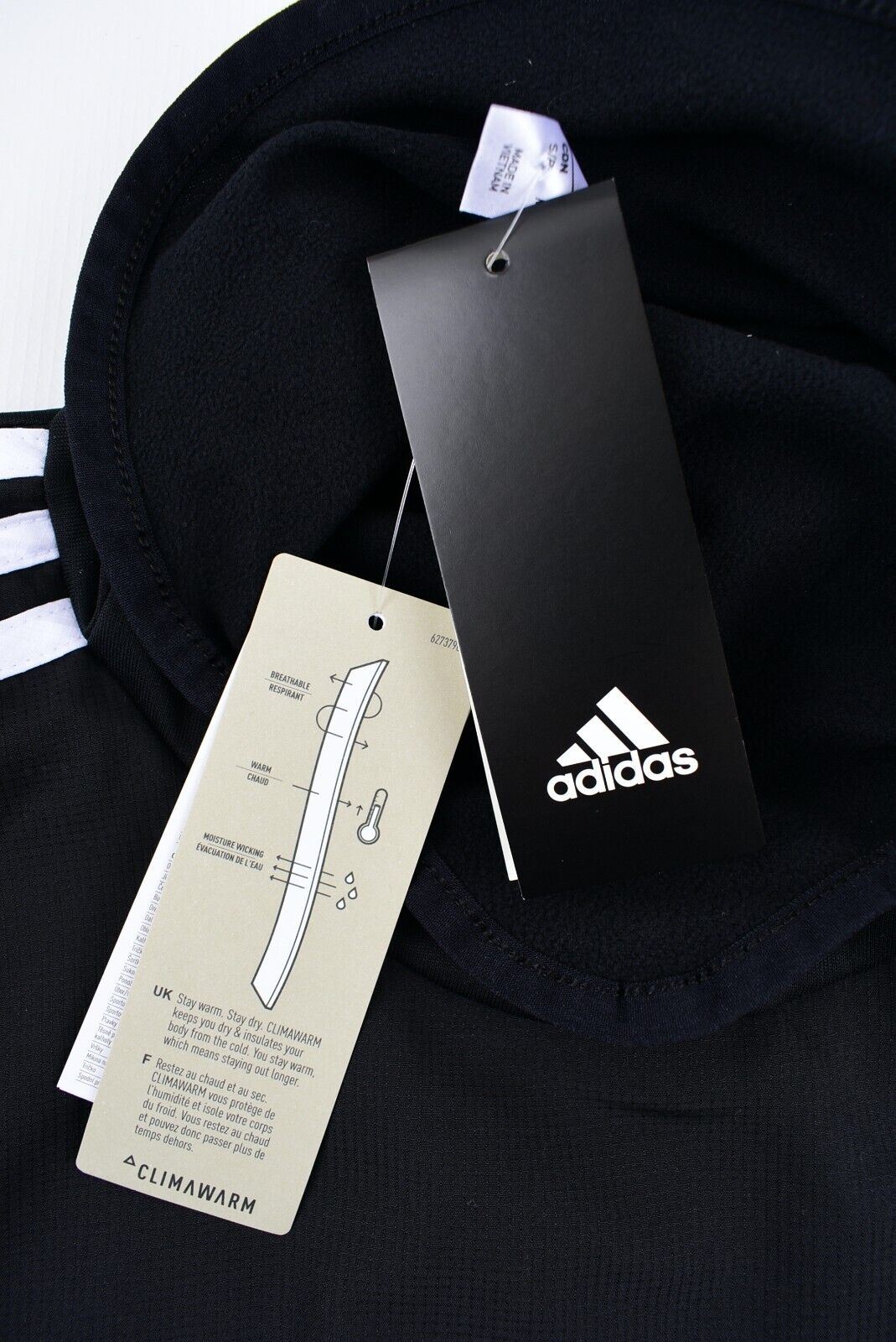 ADIDAS Mens TIRO19 Warm Up Football Top, Long Sleeve, Black, size S