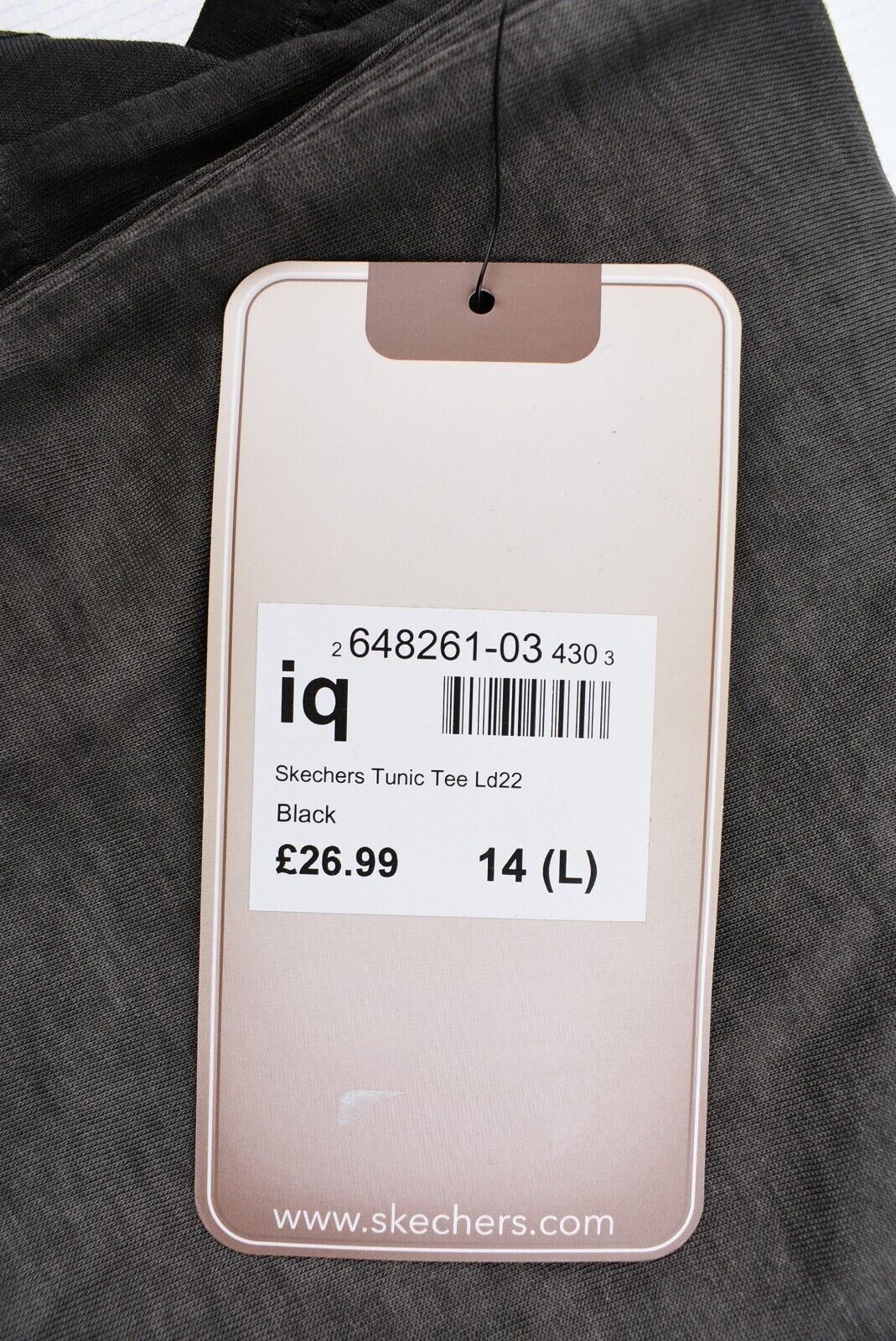 SKECHERS Women's Tunic Tee, T-shirt, Washed Black, size LARGE