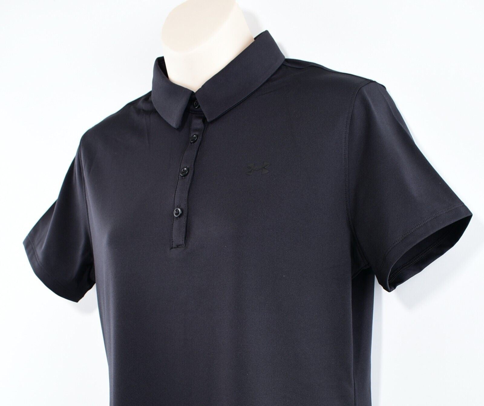 UNDER ARMOUR Women's ZINGER Polo Shirt, Fitted Style, Black, size M (UK 12)