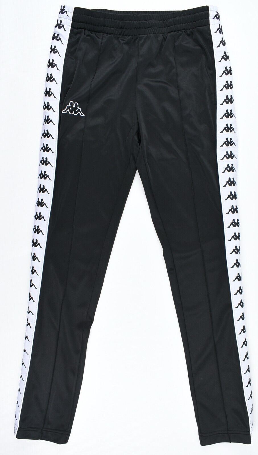 KAPPA Men's SLIM FIT Joggers, Side Logo Tape, Black, size S