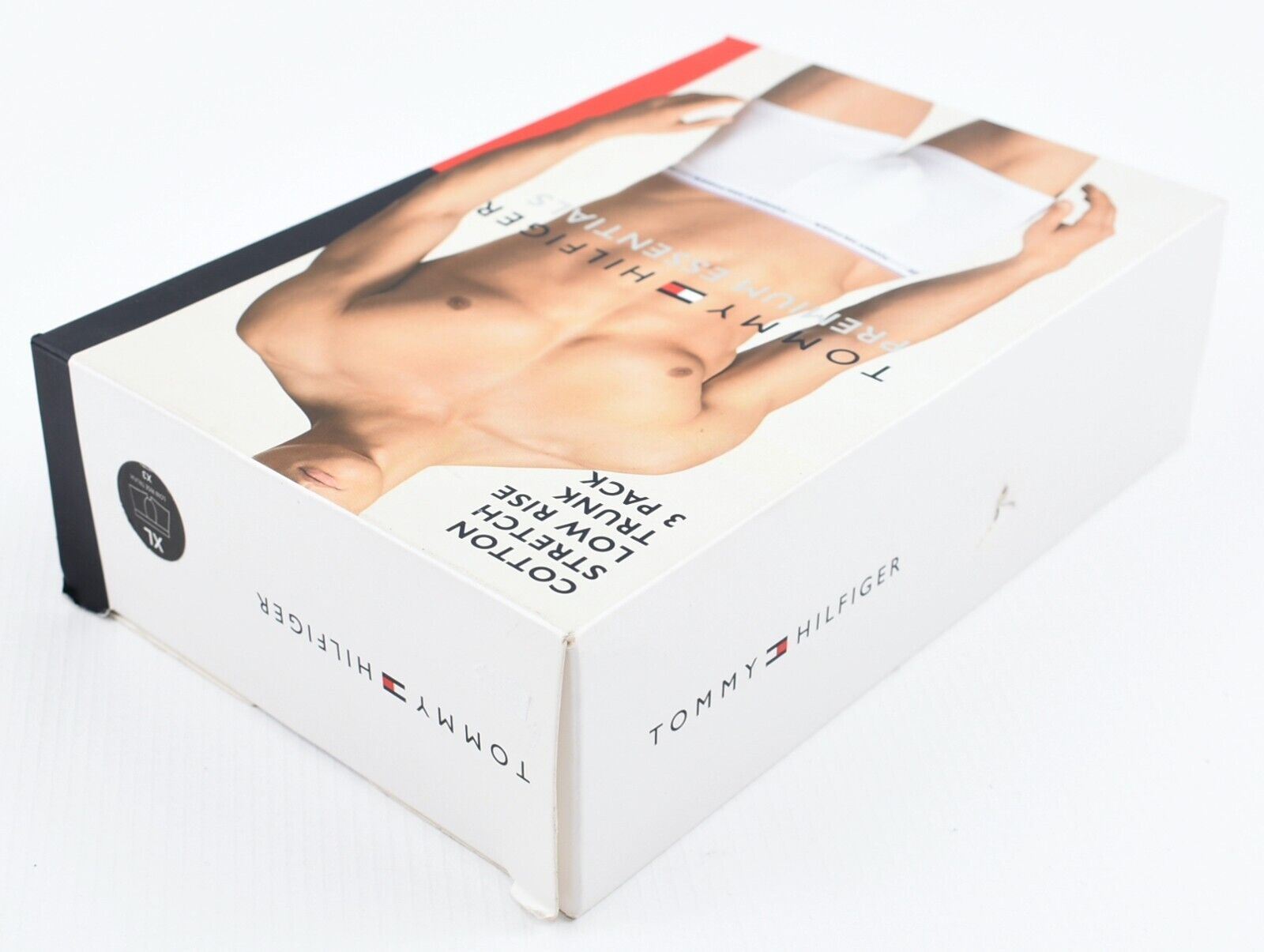 TOMMY HILFIGER Underwear: Men's 3-Pack Low Rise Boxer Trunks, Black, size XL