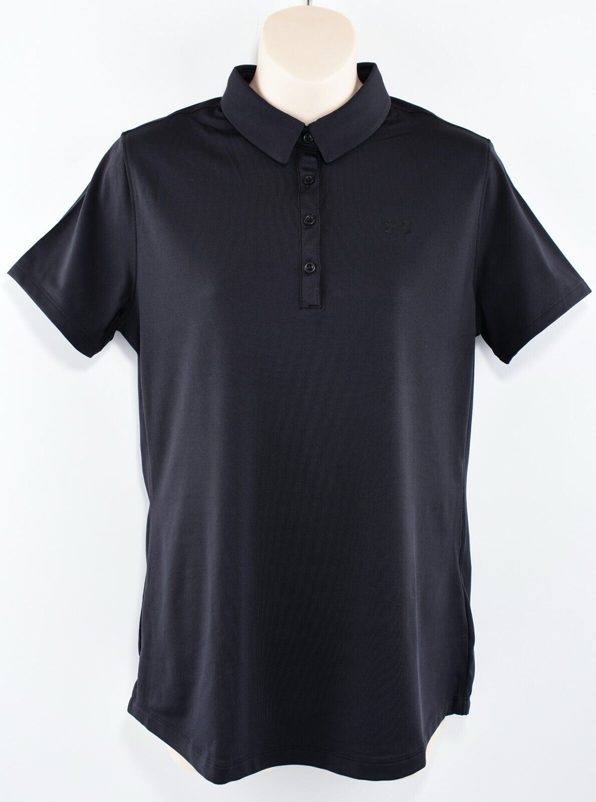UNDER ARMOUR Women's ZINGER Polo Shirt, Fitted Style, Black, size L (UK 14)