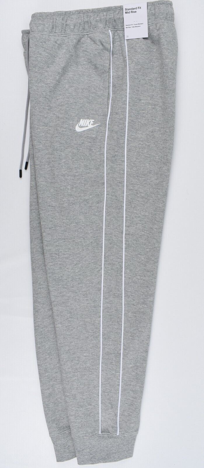NIKE Women's Standard Fit Mid Rise Cuffed Joggers, Grey Heather, size M  (UK 12)