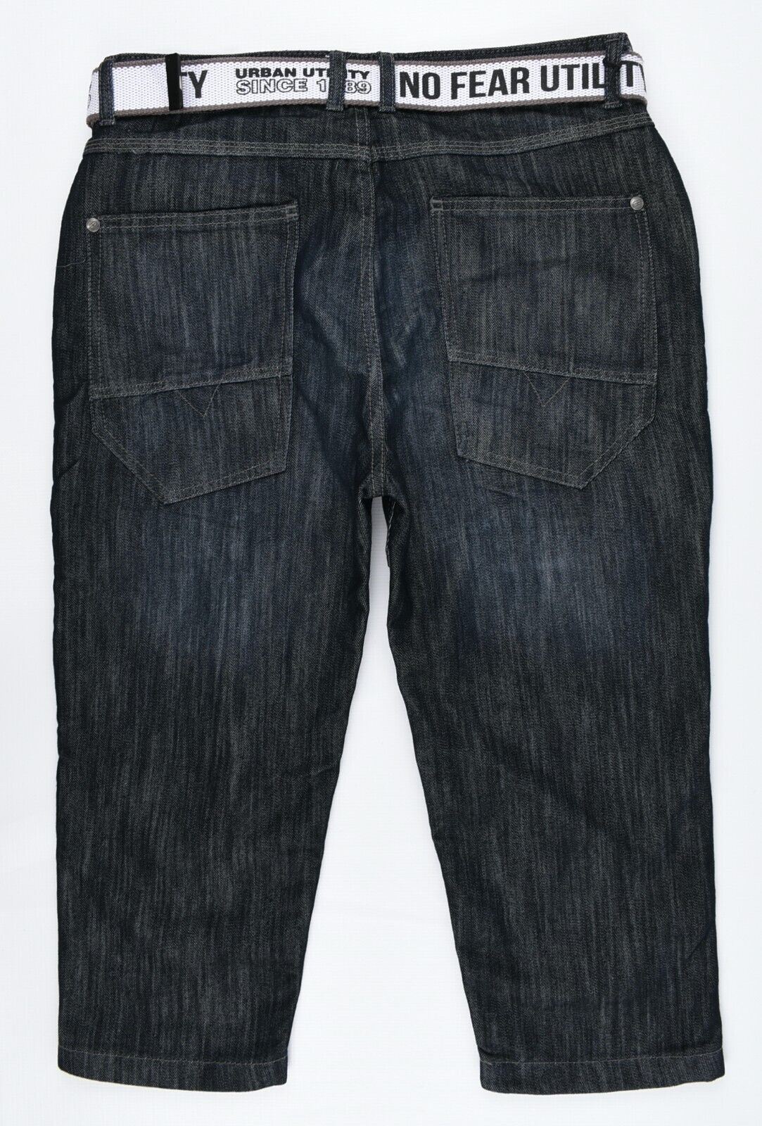 NO FEAR Men's Denim Shorts, Cargo Fit, Dark Blue Wash, size SMALL
