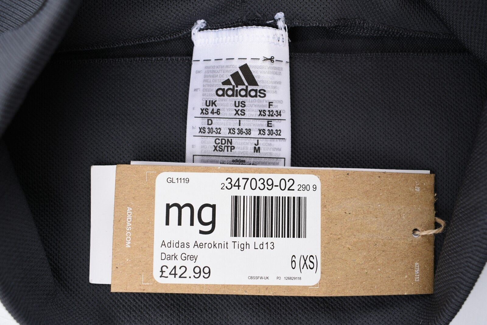 ADIDAS Women's AEROKNIT High Rise 7/8 Leggings, Dark Grey size XS (UK 4-6)