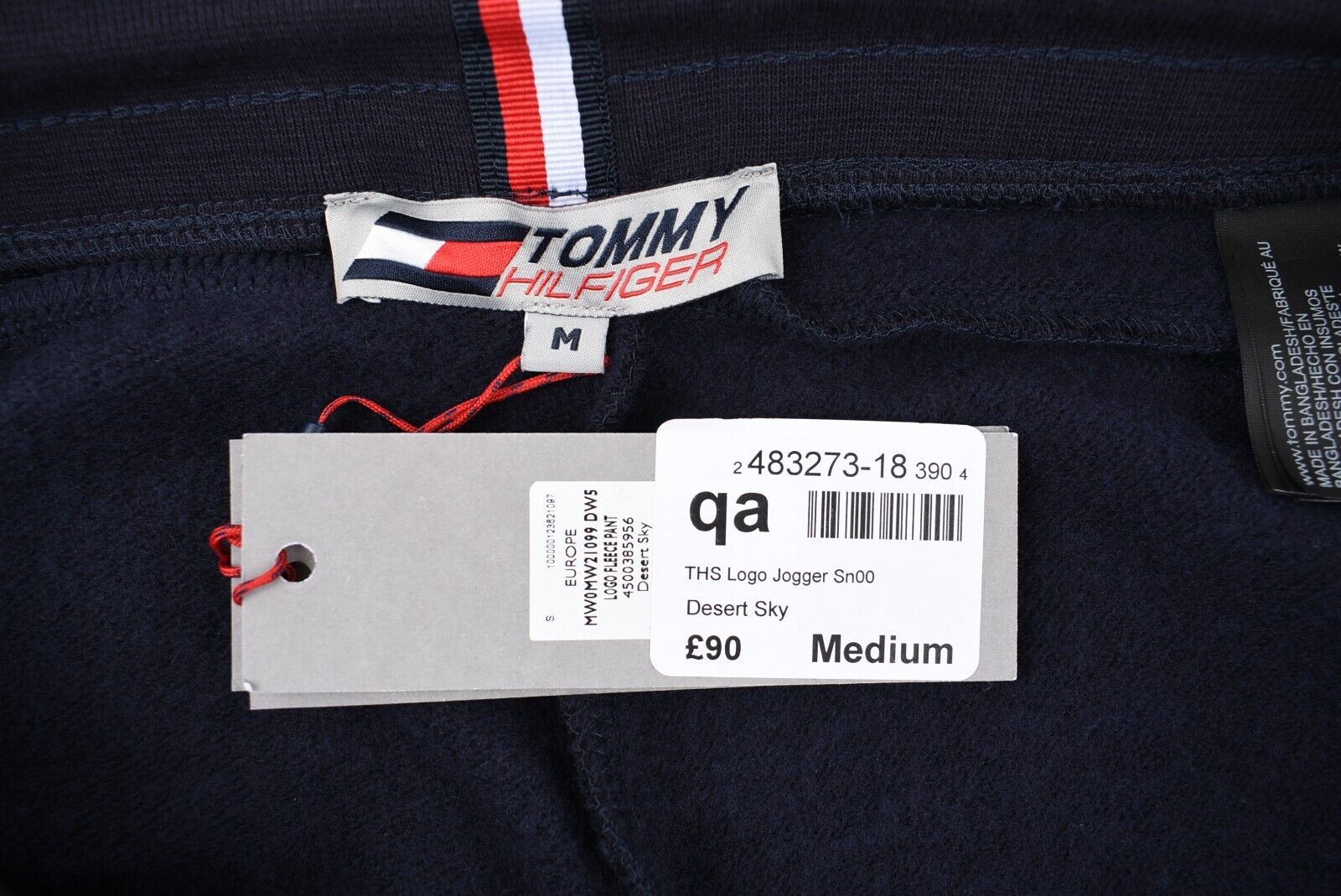 TOMMY HILFIGER Men's Tapered Leg Joggers Pants, Desert Sky (Blue), size M