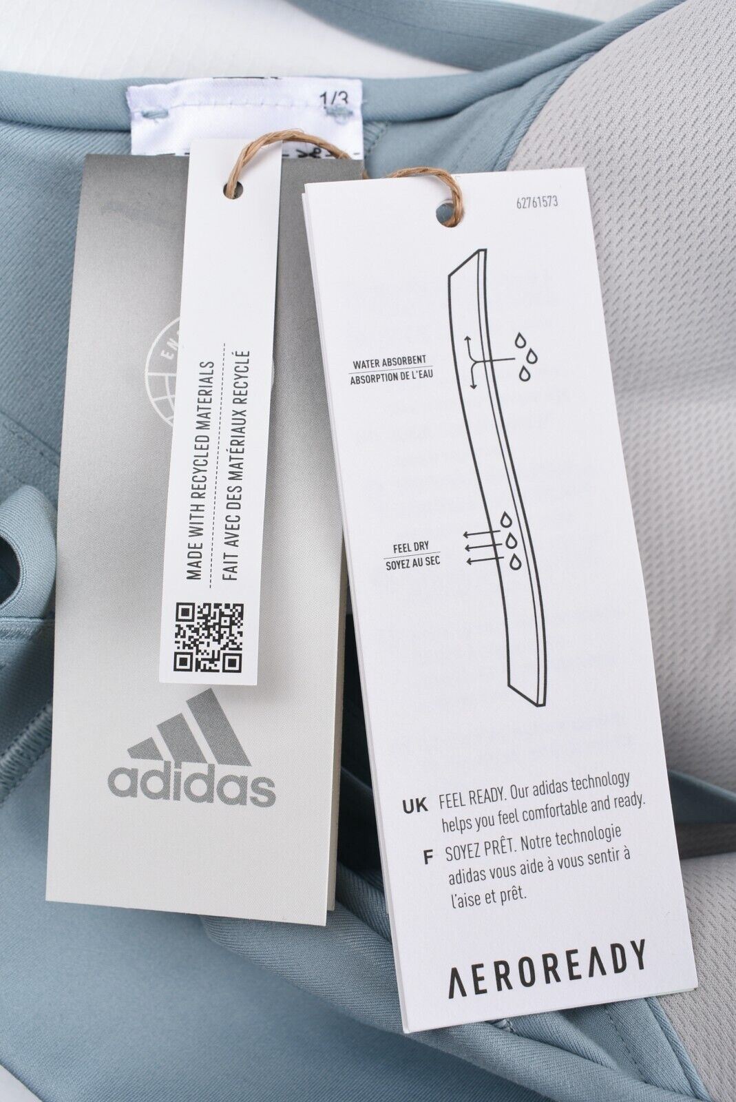 ADIDAS Women's Yoga Studio Light Support Sports Bra, Magic Grey, size S