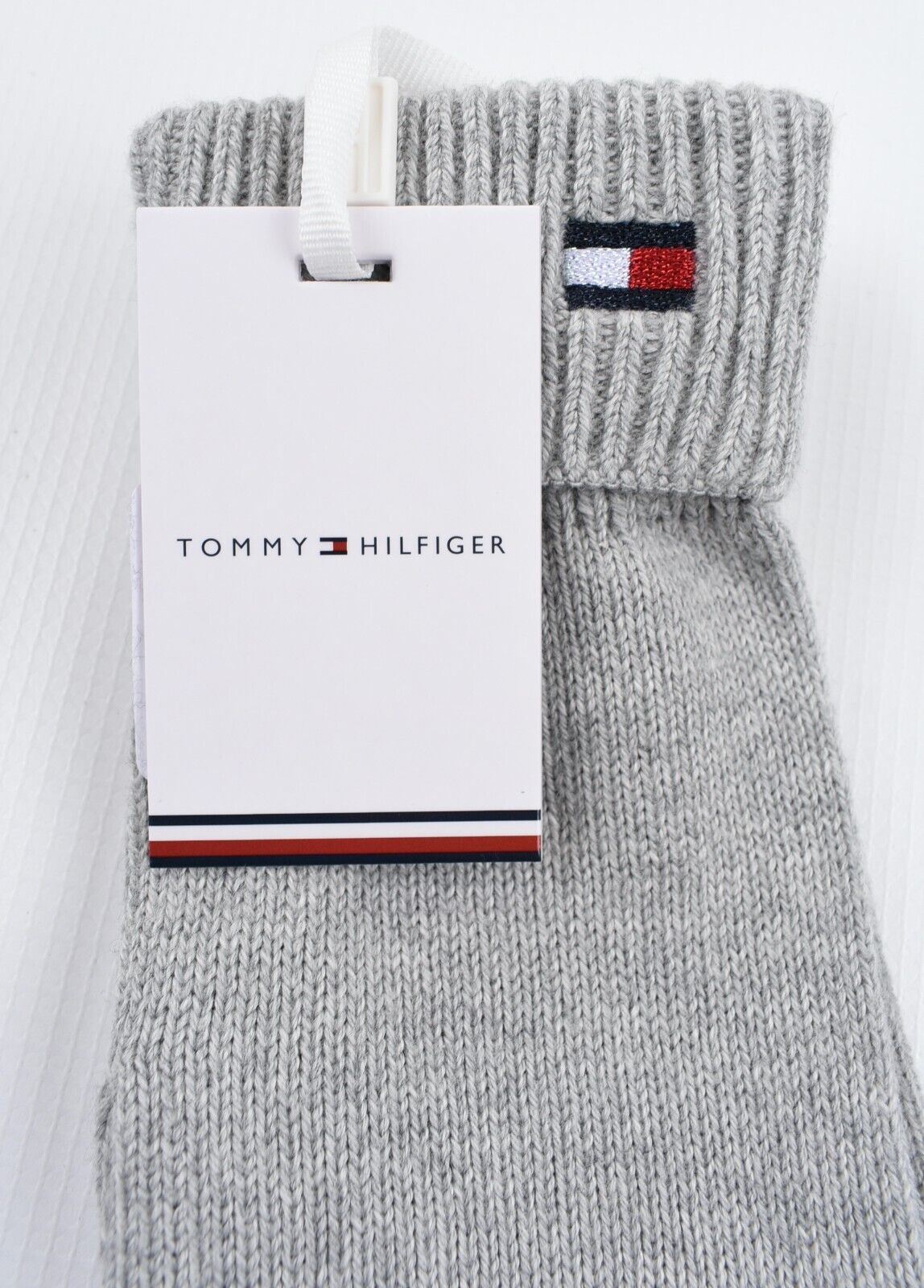 TOMMY HILFIGER Women's COTTON/CASHMERE Knitted Gloves, Grey Heather, One Size