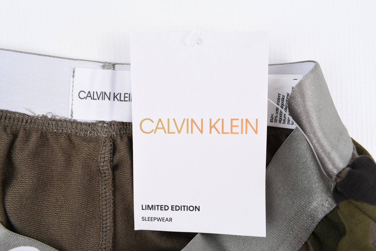 CALVIN KLEIN Sleepwear: Men's Lounging / Pyjama Shorts, Camo Army Green, size S