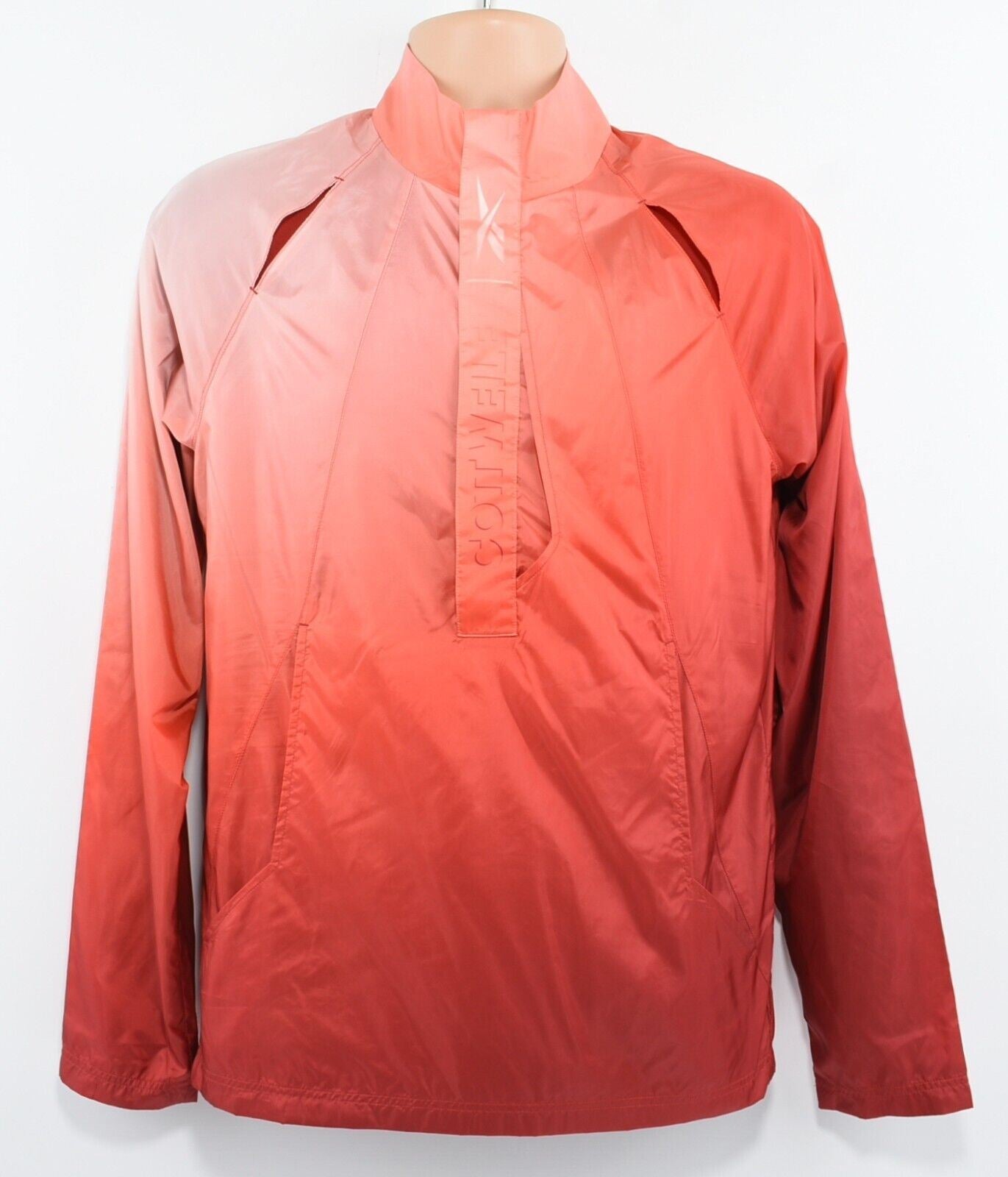 COTTWEILER x REEBOK Men's 1/2 Zip Lightweight Anorak Jacket, Red, size SMALL